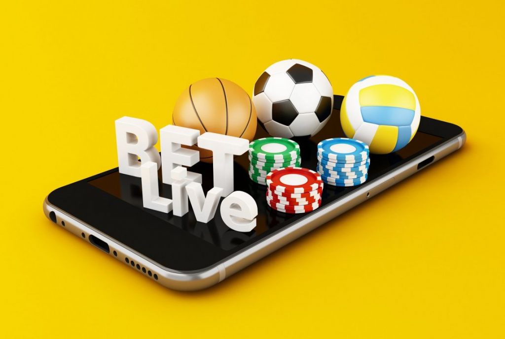 live sports betting attributes in yellow background: tennis betting, football betting